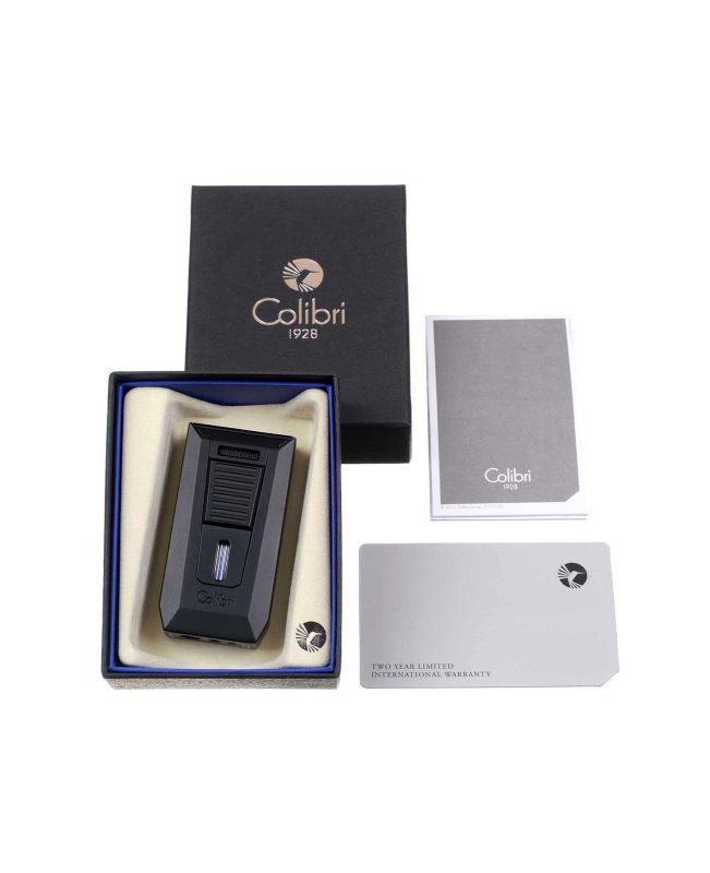 Зажигалка сигарная Colibri Slide (двойное пламя), черная