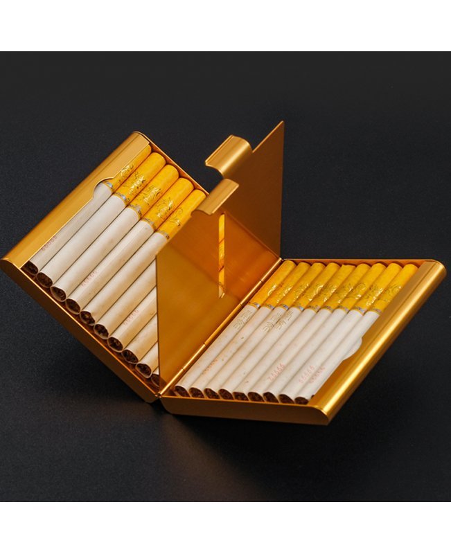 Портсигар двойной на 20 сигарет (золотой)