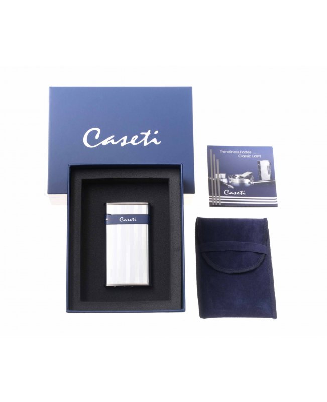 Зажигалка Caseti, турбо, тонкая, хром