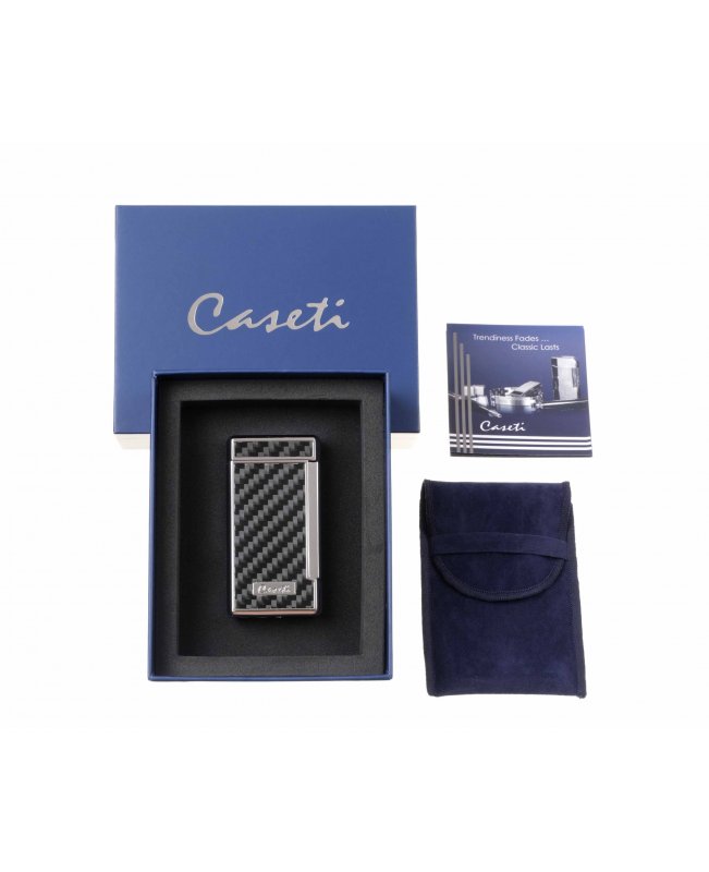 Зажигалка Caseti сигарная, турбо (двойное пламя), карбон