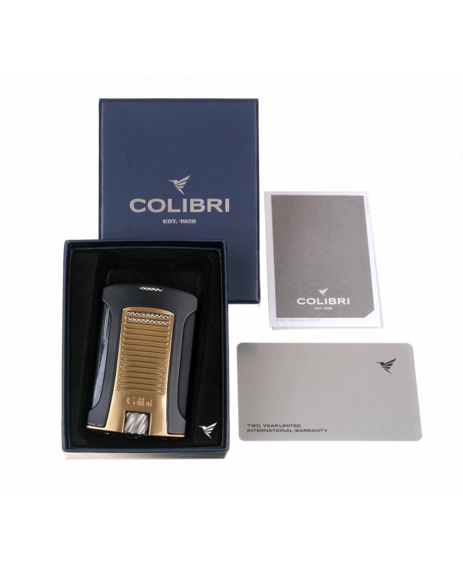 Зажигалка сигарная Colibri Daytona, черная- золото