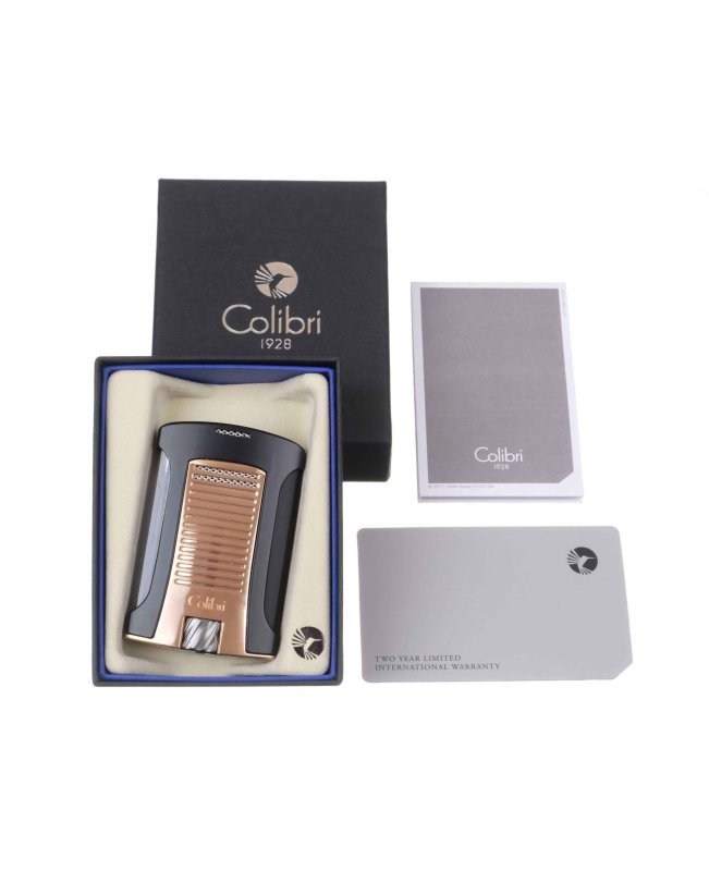 Зажигалка сигарная Colibri Daytona, черная-розовое золото