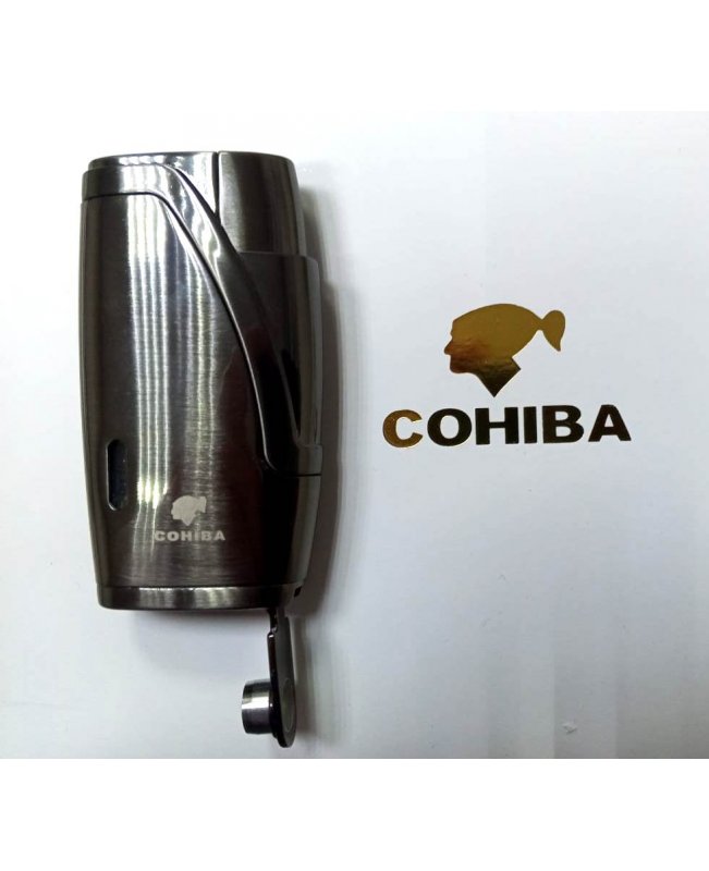 Зажигалка  Cohiba для сигар с пробойником, темно-серый металлик