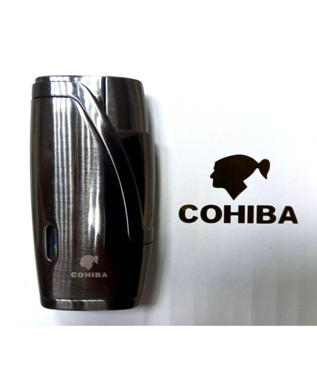 Зажигалка  Cohiba для сигар с пробойником, темно-серый металлик