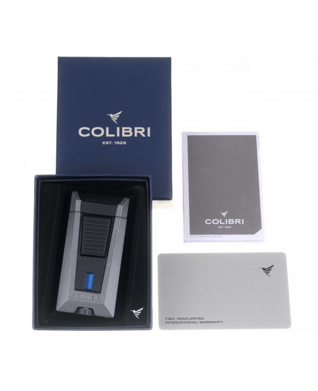 Зажигалка сигарная Colibri Stealth (тройное пламя), антрацит