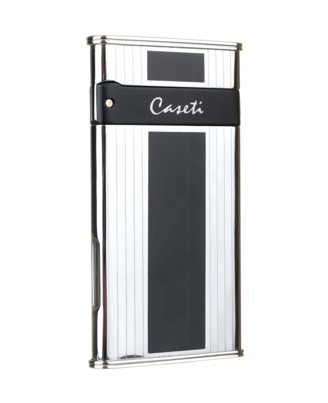 Зажигалка Caseti турбо, тонкая, серебристая