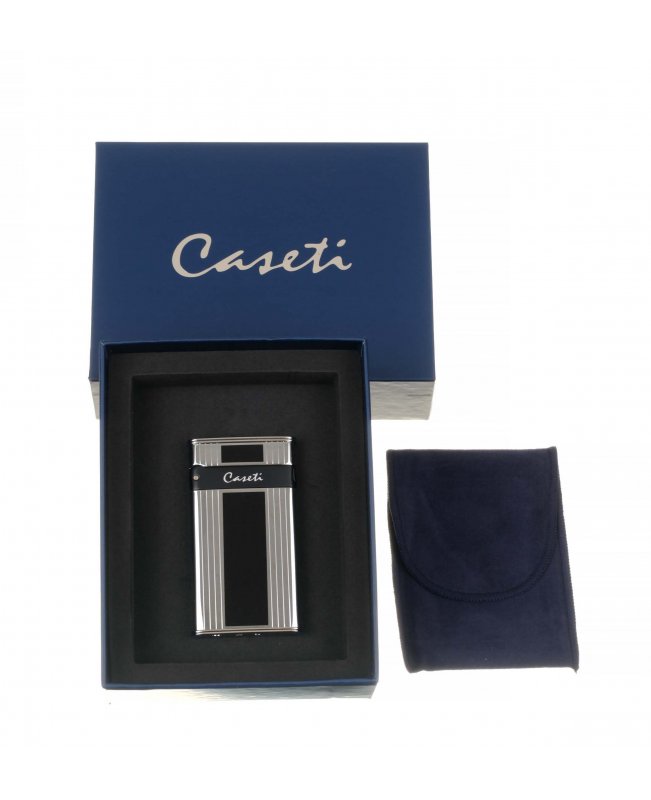 Зажигалка Caseti турбо, тонкая, серебристая