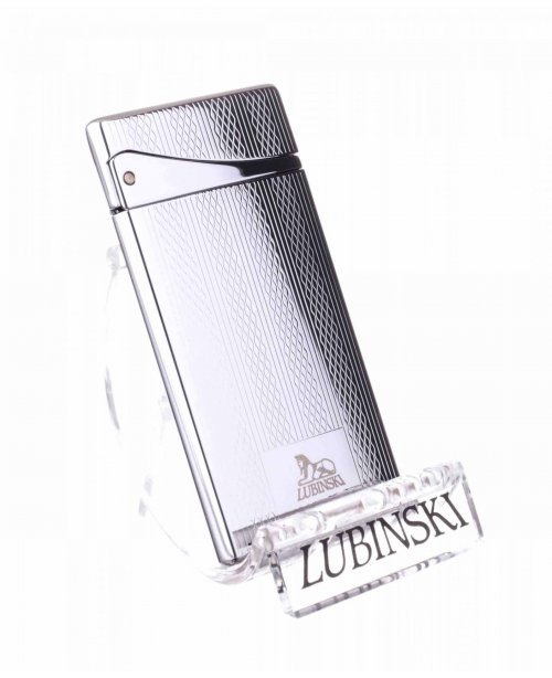 Зажигалка Lubinski «Флоренция», плоская, турбо, серебристая в рубчик