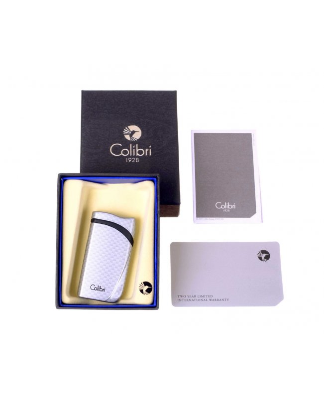 Зажигалка сигарная Colibri Falcon, серебристый карбон