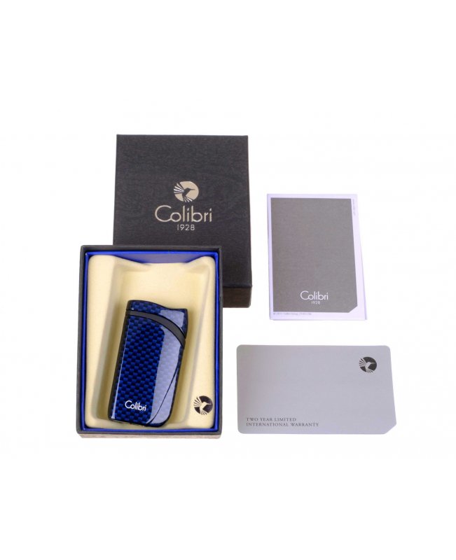 Зажигалка сигарная Colibri Falcon, синий карбон
