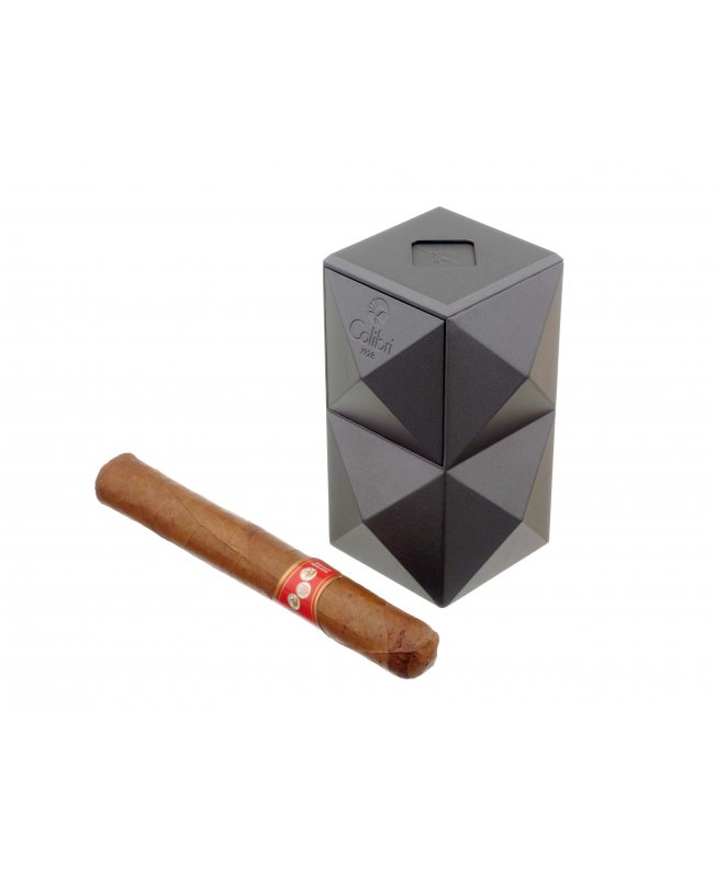 Зажигалка настольная Colibri Quasar, тройное турбопламя, Оружейная сталь