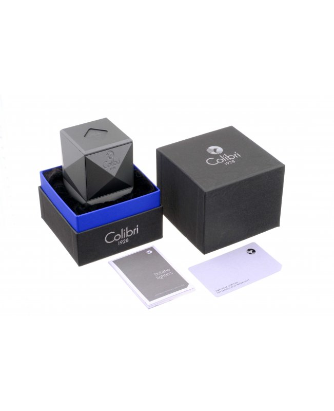 Зажигалка настольная Colibri Quasar, тройное турбопламя, Оружейная сталь